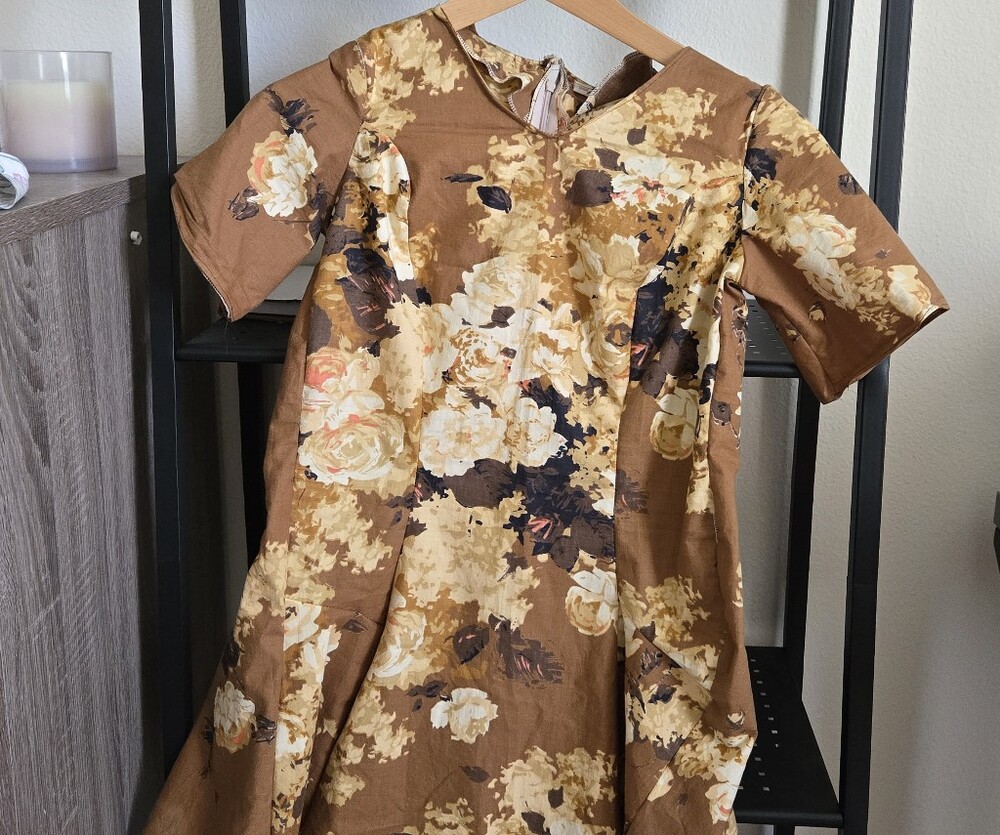 Handmade Vintage-Style Floral Tablecloth Dress